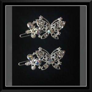 3/$15 Fashion Diamond Butterfly Hair Barrettes